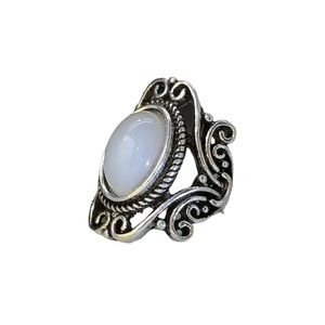 Antique Silver Vintage Style Moonstone Ring